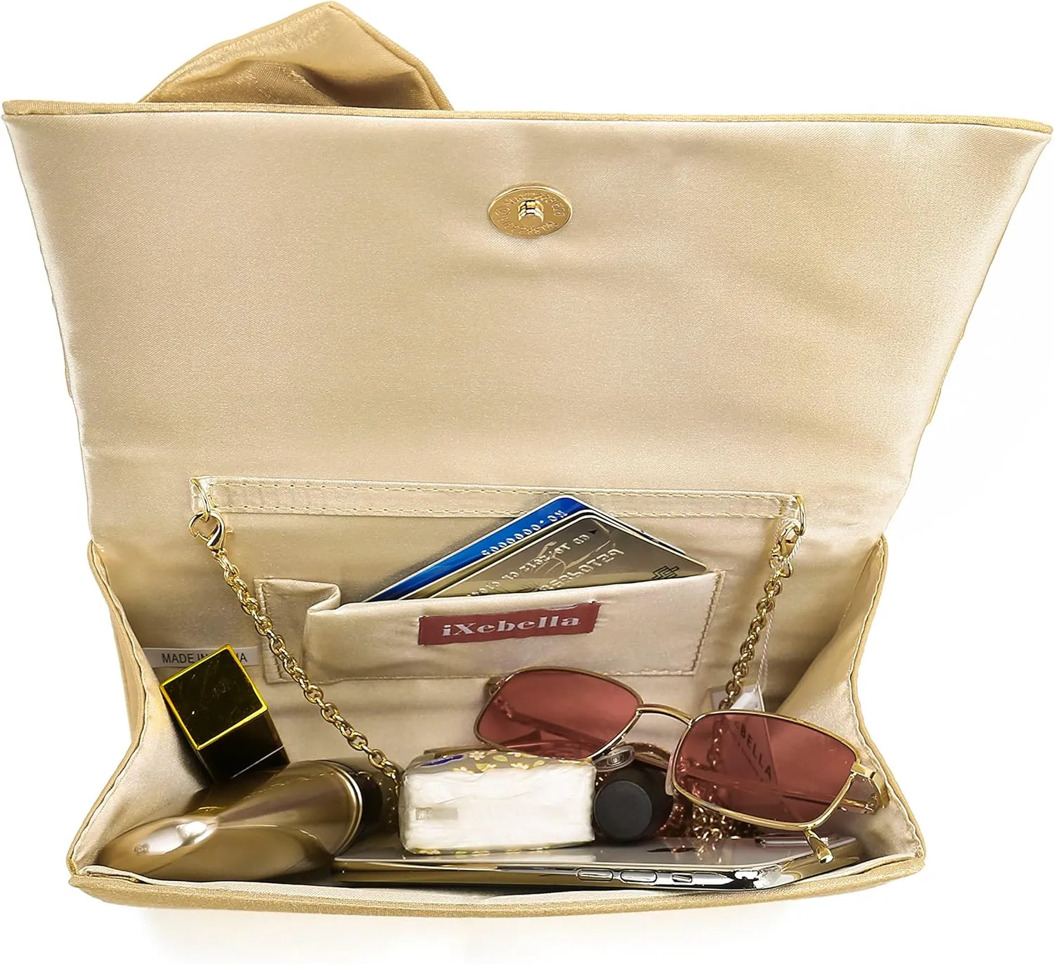 Satin Evening Bag Bow Flap Clutch Purse for Women Formal Party/Prom/Wedding