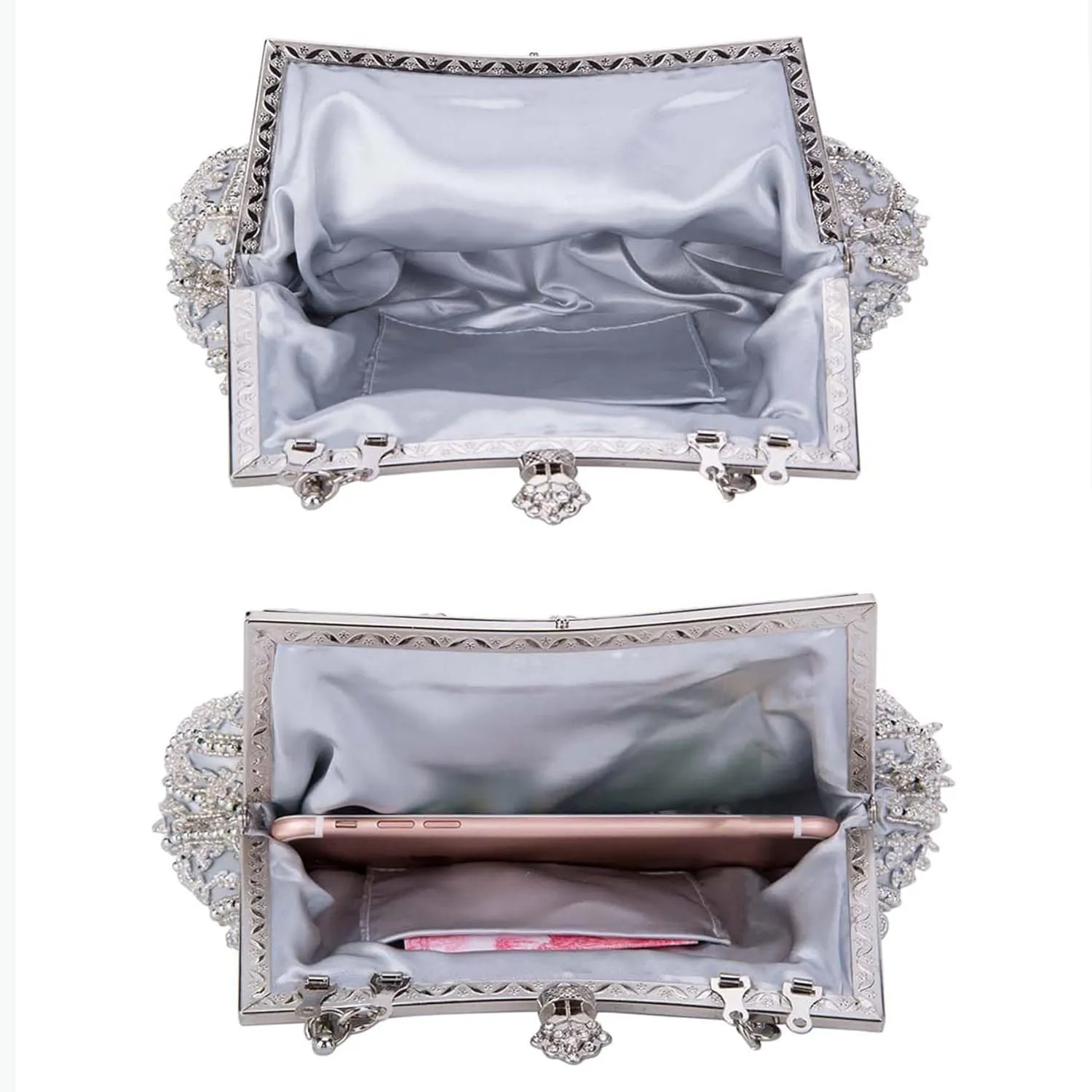 Selighting 1920s Vintage Beaded Clutch Evening Bags for Women Formal Bridal Wedding Clutch Purse Prom Cocktail Party Handbags