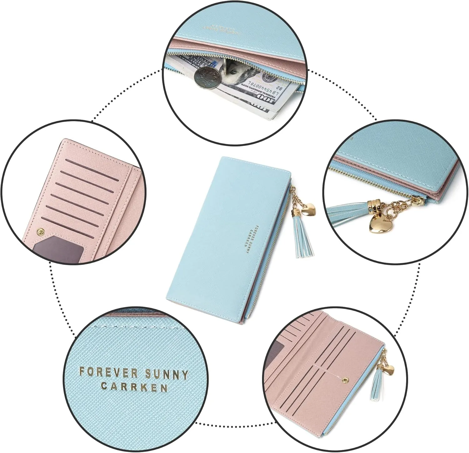 Slim Wallets/Clutch for women blue