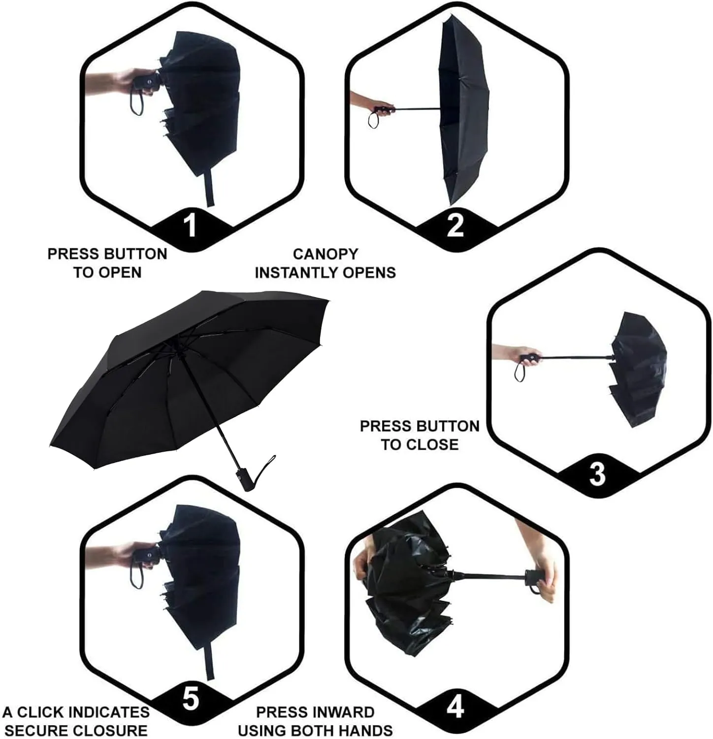 SY COMPACT Travel Umbrella Windproof Automatic Umbrellas-Factory Outlet umbrella