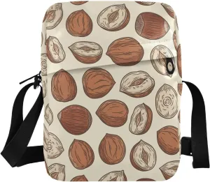 VIGTRO Small Messenger Bag Purse, Hazelnut Colorful Pattern Or Background Mini Crossbody Bag with Adjustable Strap for Women Men, Small Shoulder Bag for Travel Outdoor Sports