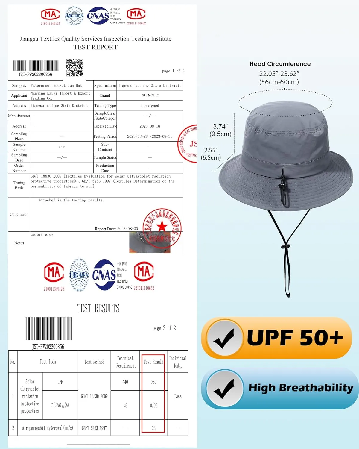 Waterproof Bucket Hat for Women Men Rain Hat UPF 50  Wide Brim Boonie Sun Hat Foldable Summer Floppy Beach Fishing Safari Hat