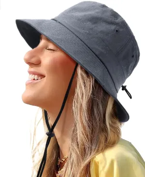 Waterproof Bucket Hat for Women Men Rain Hat UPF 50  Wide Brim Boonie Sun Hat Foldable Summer Floppy Beach Fishing Safari Hat