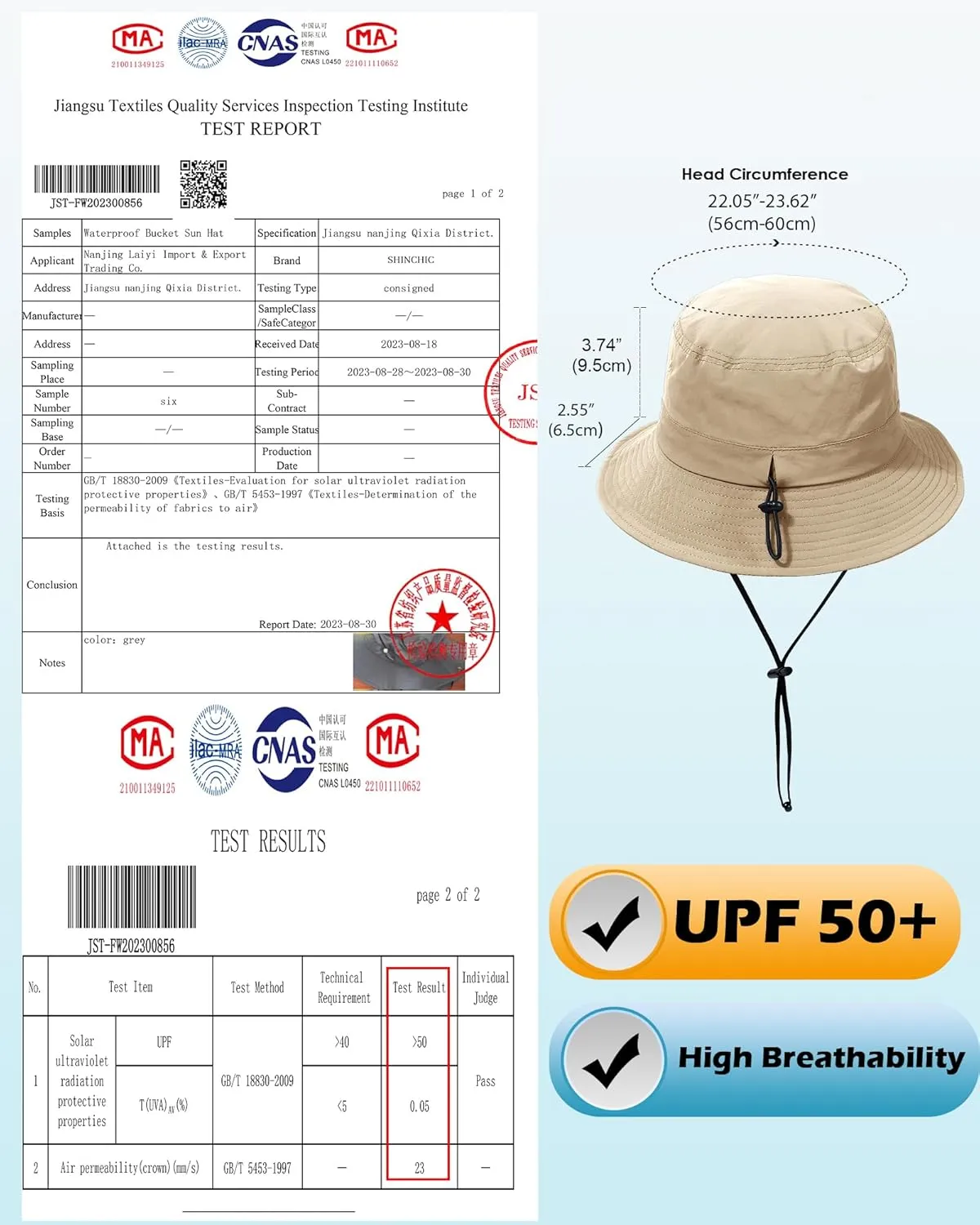 Waterproof Bucket Hat for Women Men Rain Hat UPF 50  Wide Brim Boonie Sun Hat Foldable Summer Floppy Beach Fishing Safari Hat