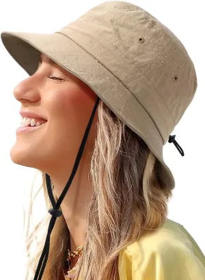 Waterproof Bucket Hat for Women Men Rain Hat UPF 50  Wide Brim Boonie Sun Hat Foldable Summer Floppy Beach Fishing Safari Hat