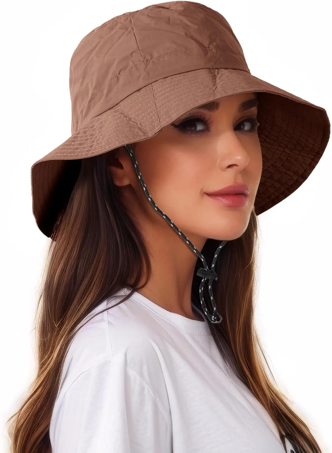 Waterproof Bucket Hat Women - UV Protection Rain Hats Ladies Packable Foldable Fishing Hat