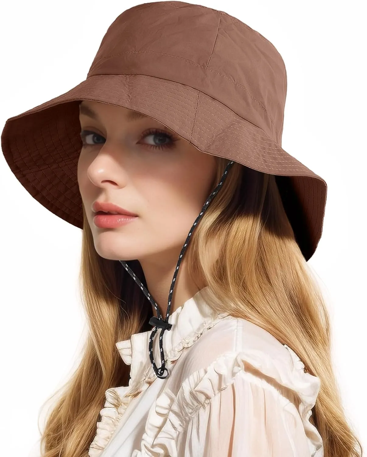 Waterproof Bucket Hat Women - UV Protection Rain Hats Ladies Packable Foldable Fishing Hat