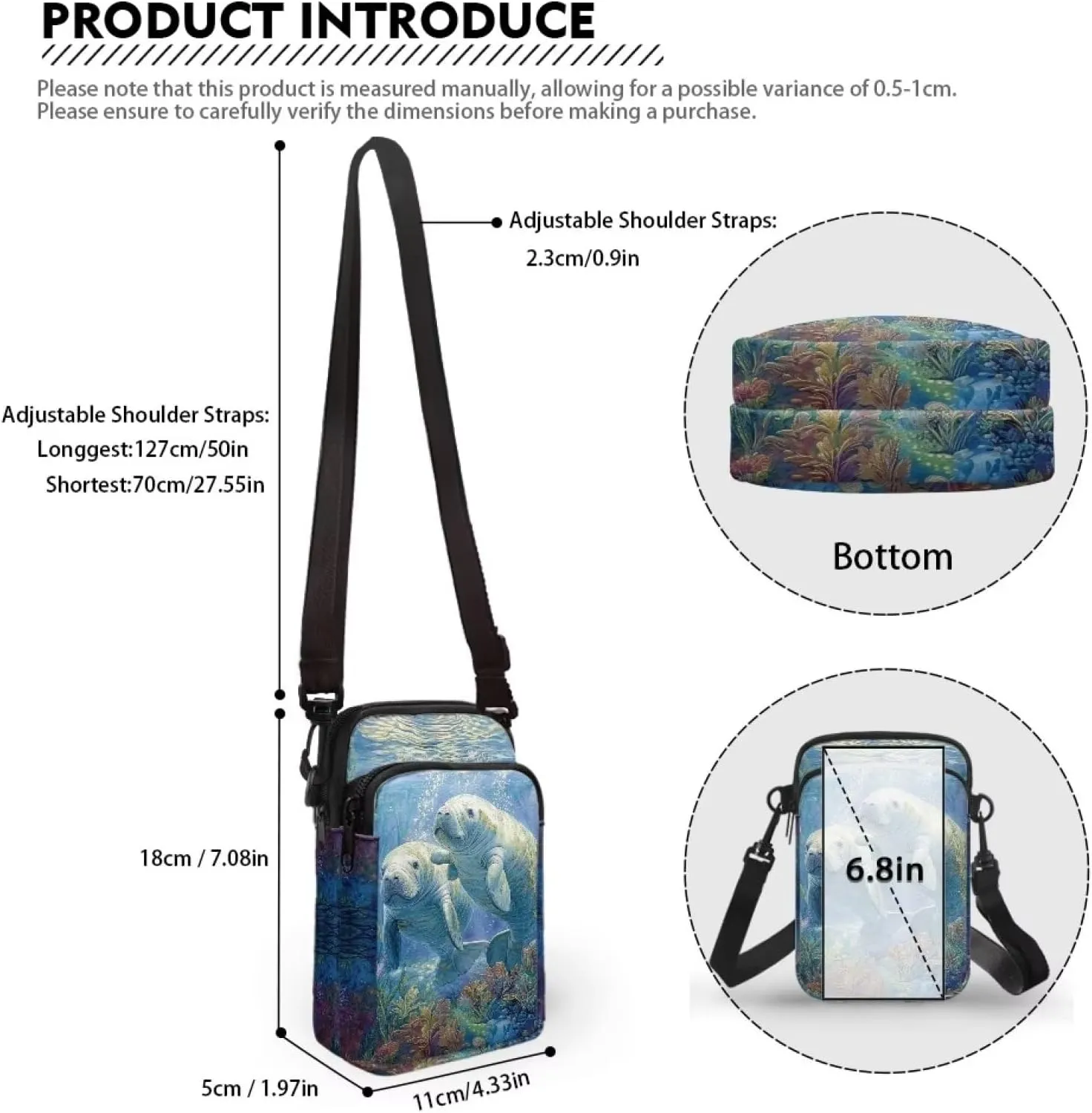 WELLFLYHOM Small Crossbody Bag for Women Phone Purse Messenger Pouch Mini Shoulder Handbag
