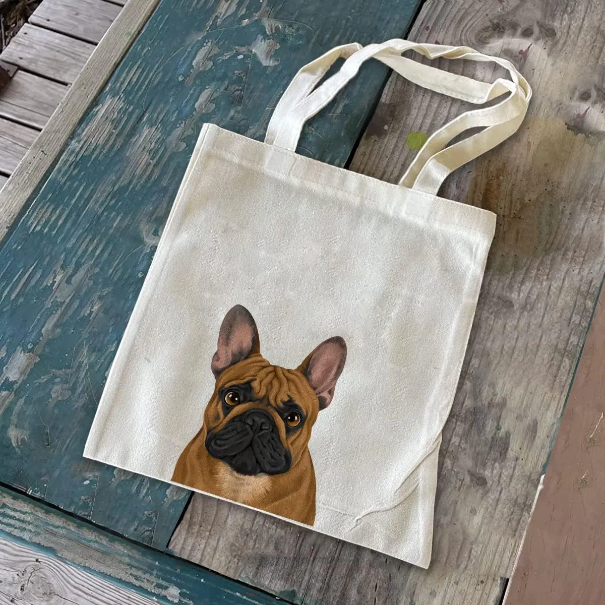 WIRESTER Reusable Canvas Tote Bag for Women Girls, Grocery Shopping Bag, Shoulder Bag, Travel Tote Bag, Cute Dog Cat