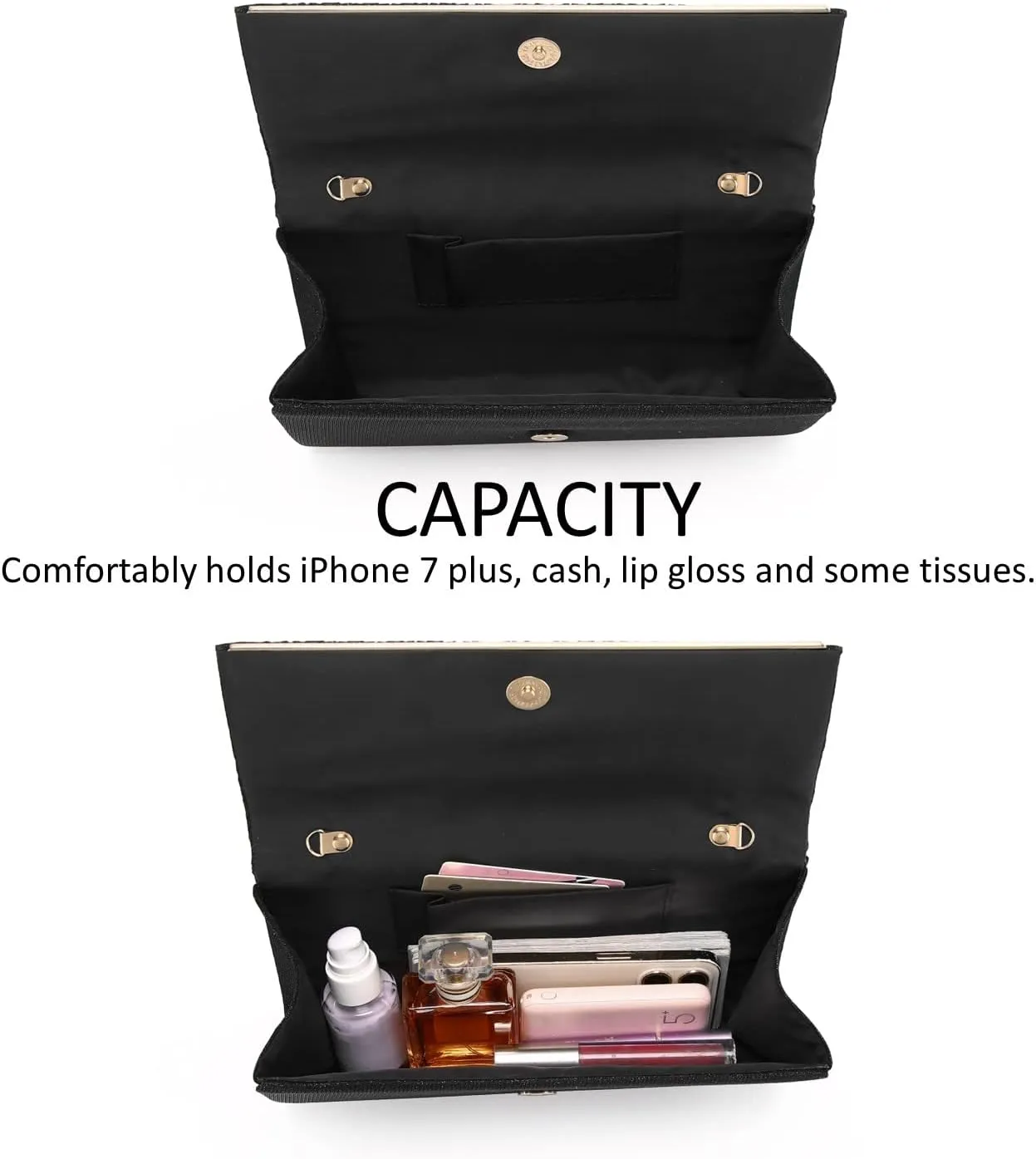 Women Evening Bags Glitter Sequins Clutch Purses for Women Shiny Envelope Handbag Formal Wedding Party Prom Purse