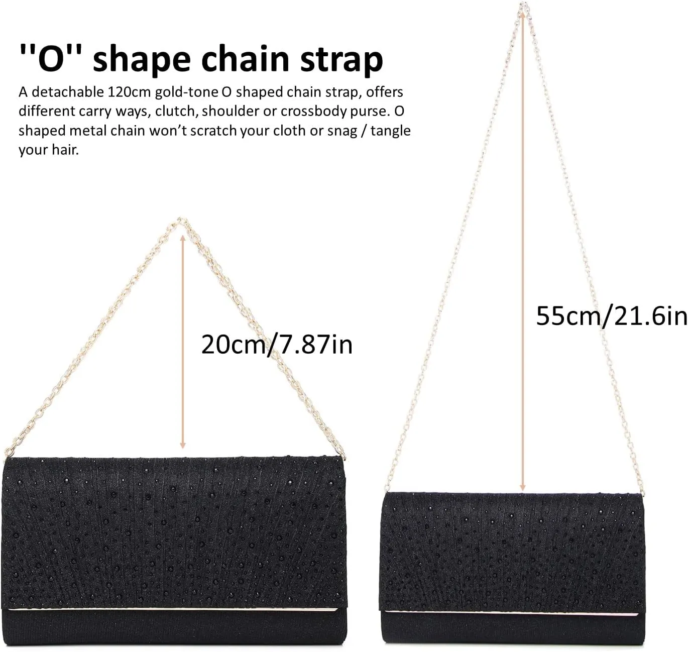 Women Evening Bags Glitter Sequins Clutch Purses for Women Shiny Envelope Handbag Formal Wedding Party Prom Purse