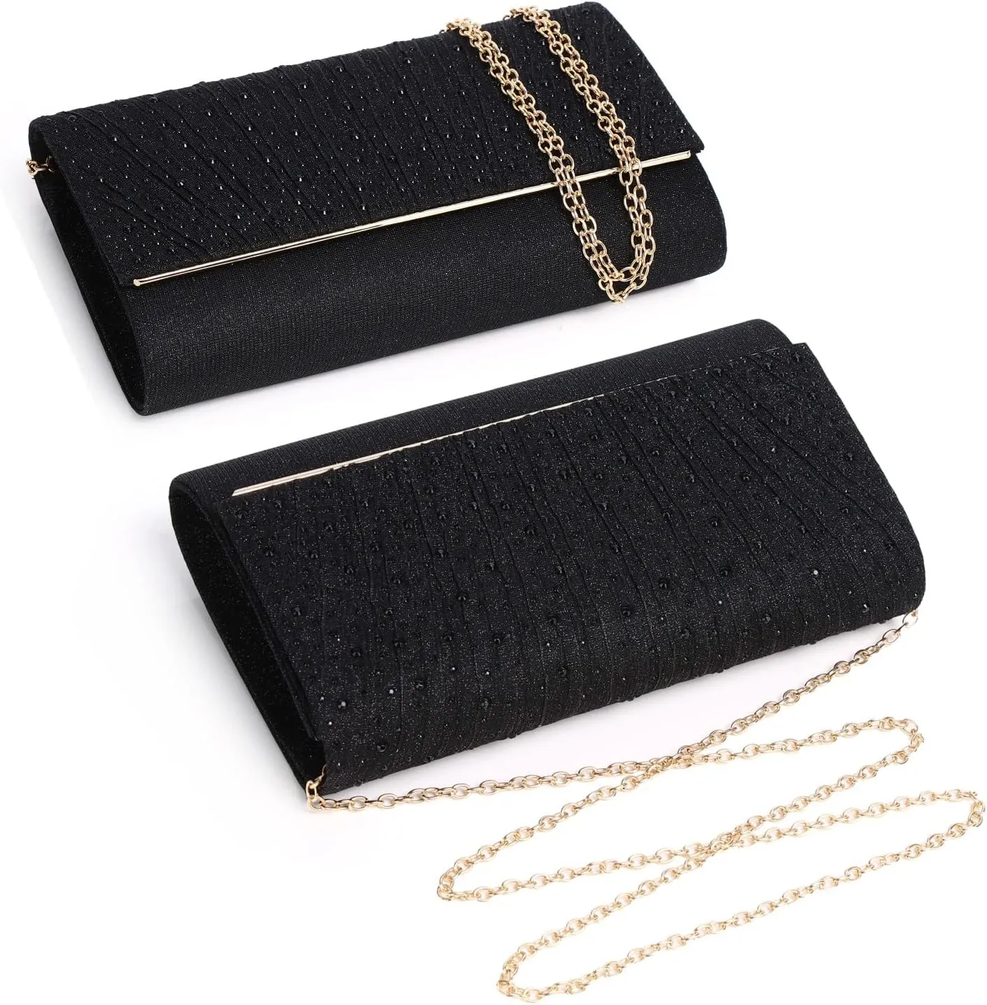 Women Evening Bags Glitter Sequins Clutch Purses for Women Shiny Envelope Handbag Formal Wedding Party Prom Purse