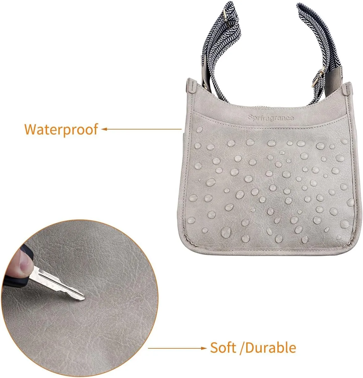 Women's Crossbody Handbags Vegen Leather Purses 2Pcs Hobo Purse Bags Wallet Set with 2 Adjustable Guitar Strap