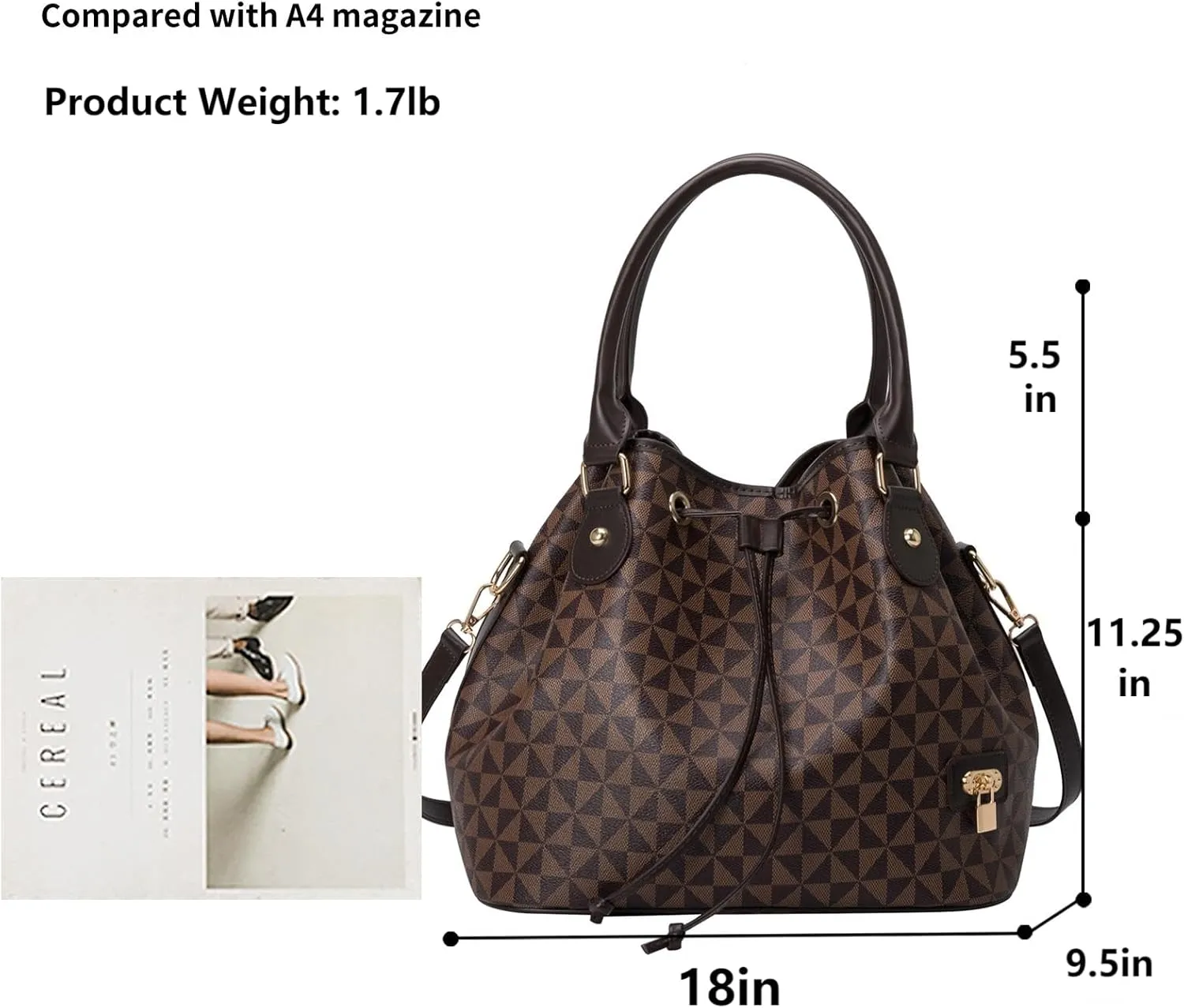 Women's Designer Bucket Shoulder Bag Fashion Top-Handle Handbags Drawstring Crossbody Satchel for Work Travel Everyday