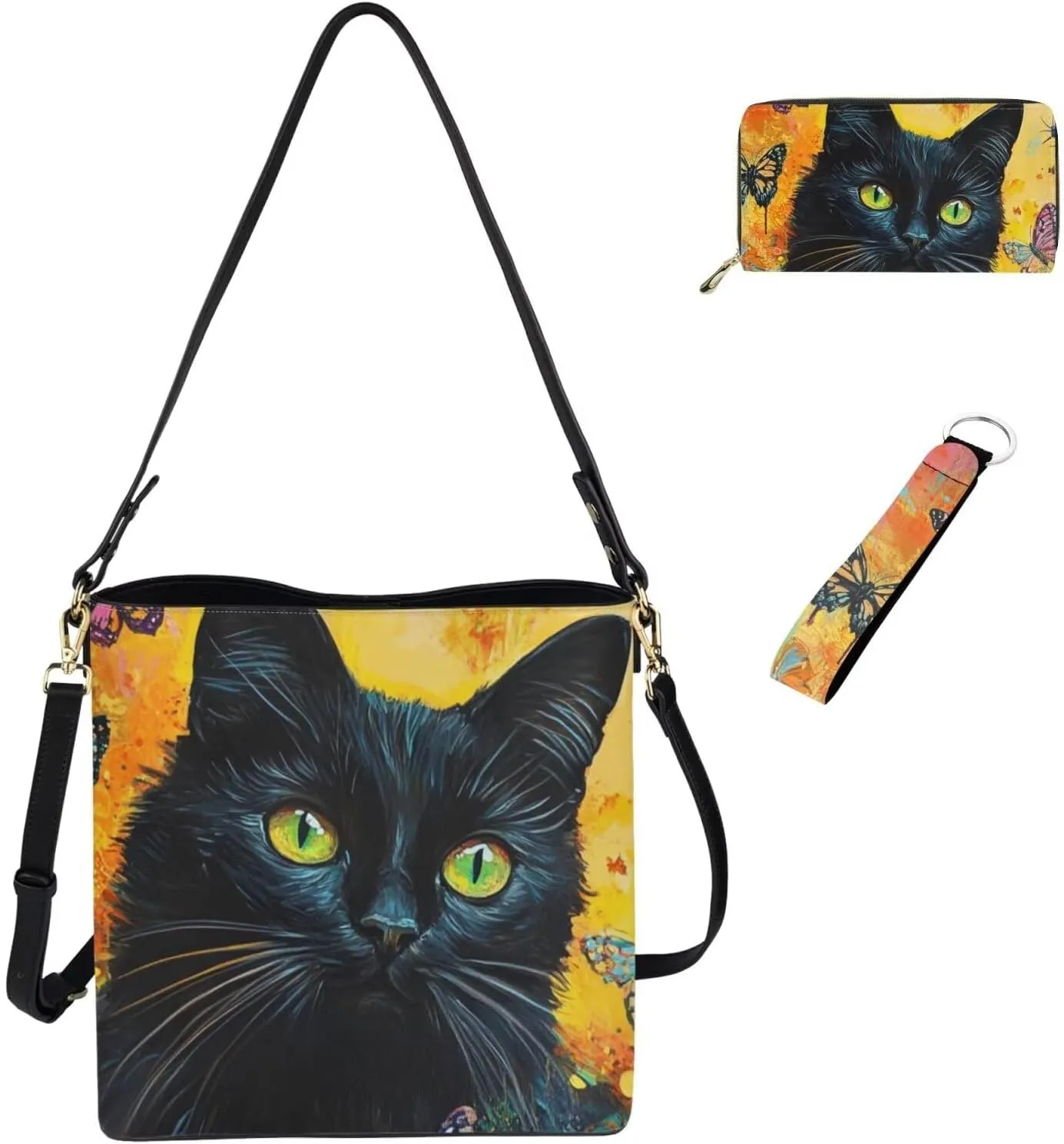 Womens Small Purses Keychain and Handbags 3Pcs for Daily Use