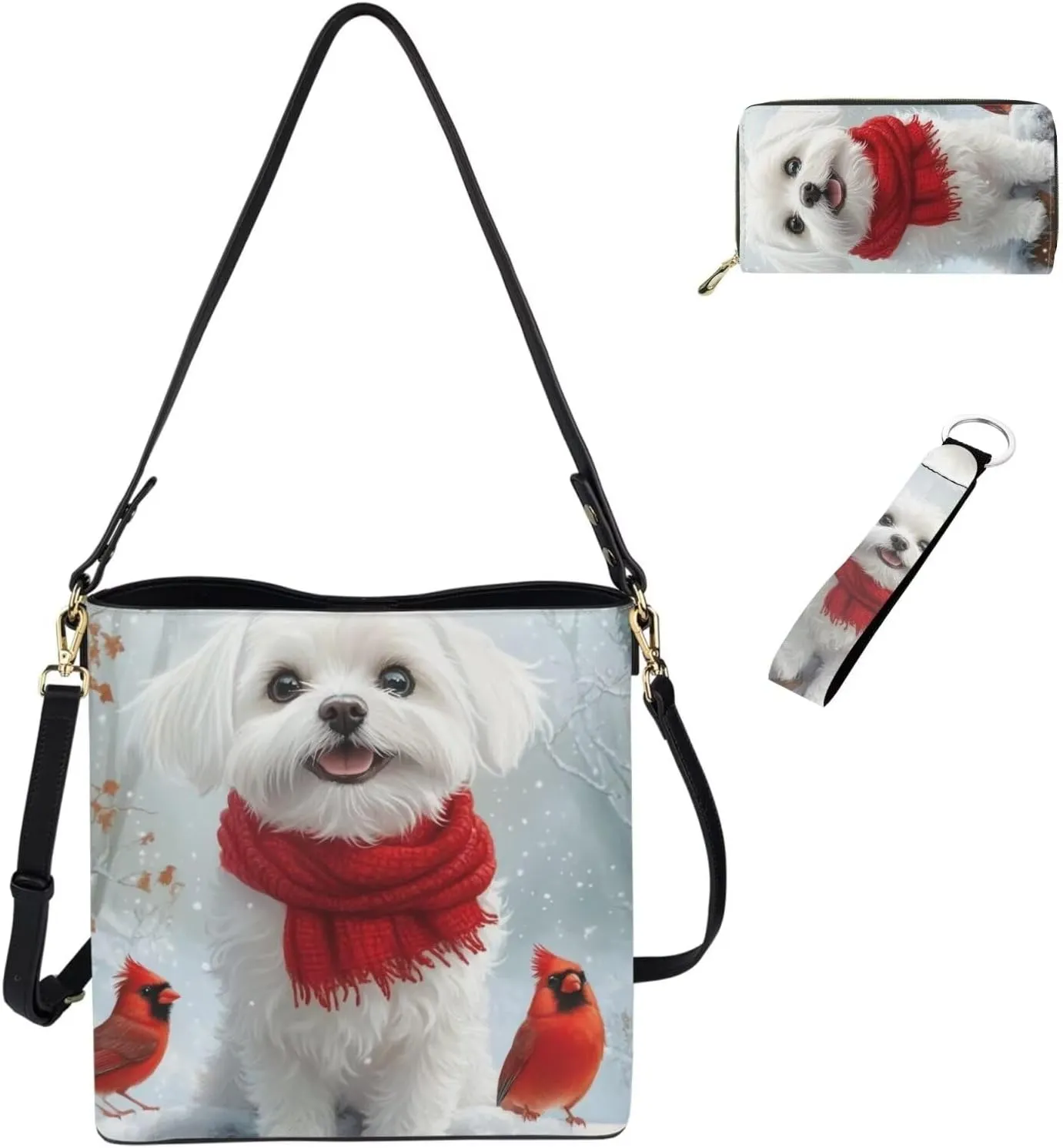 Womens Small Purses Keychain and Handbags 3Pcs for Daily Use