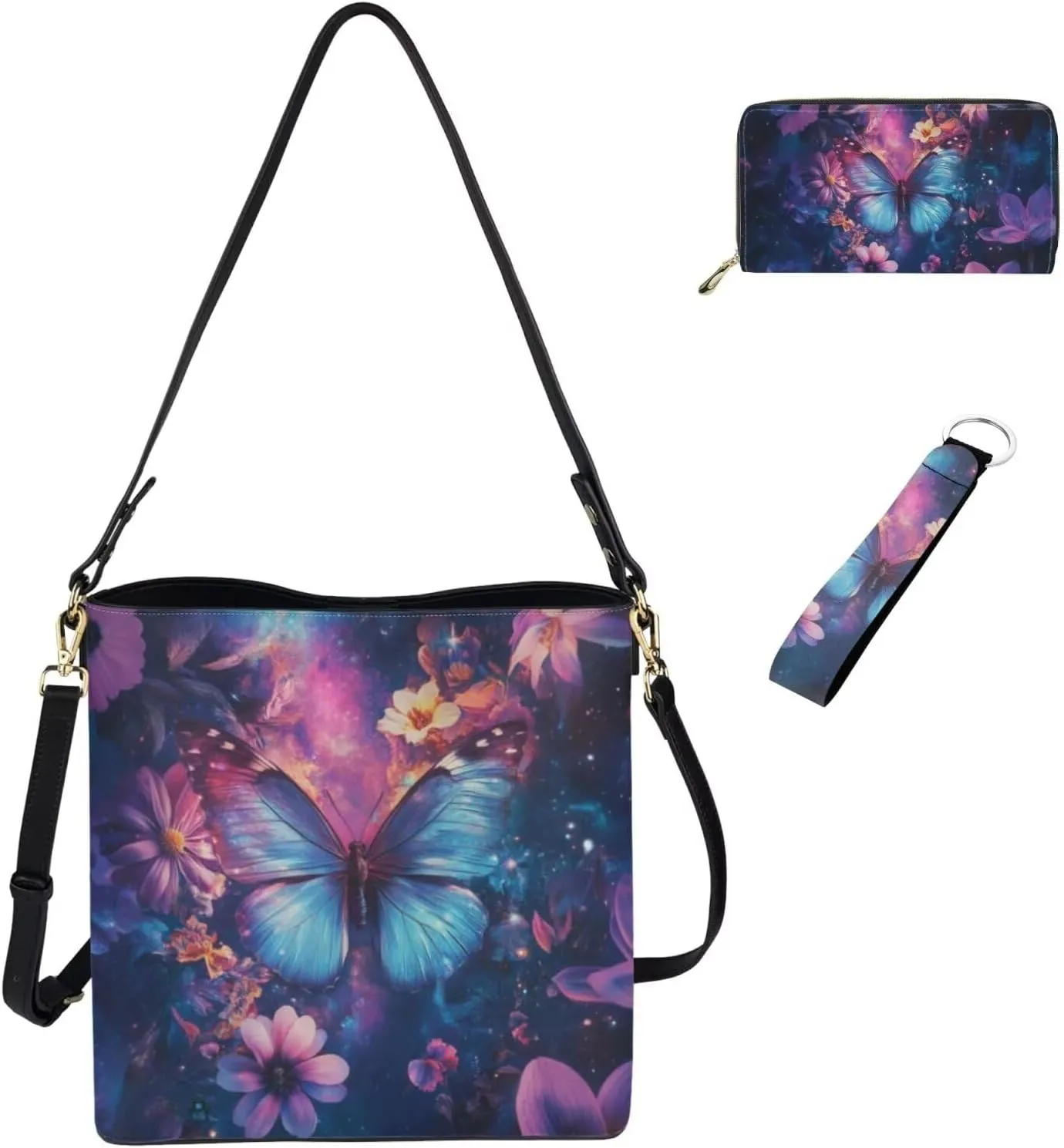 Womens Small Purses Keychain and Handbags 3Pcs for Daily Use